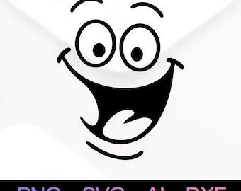 Funny Smile SVG and PNG Files, Print SVG, Digital Download Cricut Cut Files, Smile Silhouette Cut Files