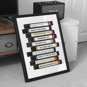 Custom Poster VHS Video Tape - Personalized Any Movie on VHS Video Tapes Movie Poster Gift For Him
