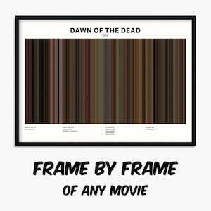 Stampa di poster con codice a barre del film Dawn of the Dead 2004, fotogramma per fotogramma Idea regalo con stampa artistica per registi appassionati di cinema, regalo di poster di film personalizzato