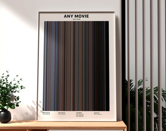 Custom Any Movie Barcode Poster, Frame by frame Original Art Print gift idea movie fan filmmakers, gift for him, original gift for boyfriend