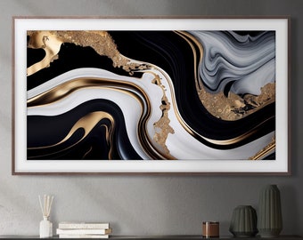 Samsung Frame TV Art, Simple Beauty Gold with Marble, Samsung Art TV, Digital Download for Samsung Frame, Digital Download, Frame TV Art
