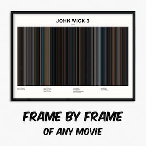 Peut inclure: Une affiche en noir et blanc avec un code-barres représentant le film "John Wick 3". L'affiche comprend le titre du film, l'année 2019, ainsi que les noms du réalisateur, du scénariste, des acteurs principaux et du compositeur de la musique.