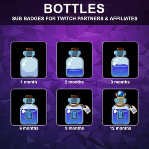 Subbadges toverdrankjes | Twitch Kick Potions-abonnees loyaliteitssubbitbadges
