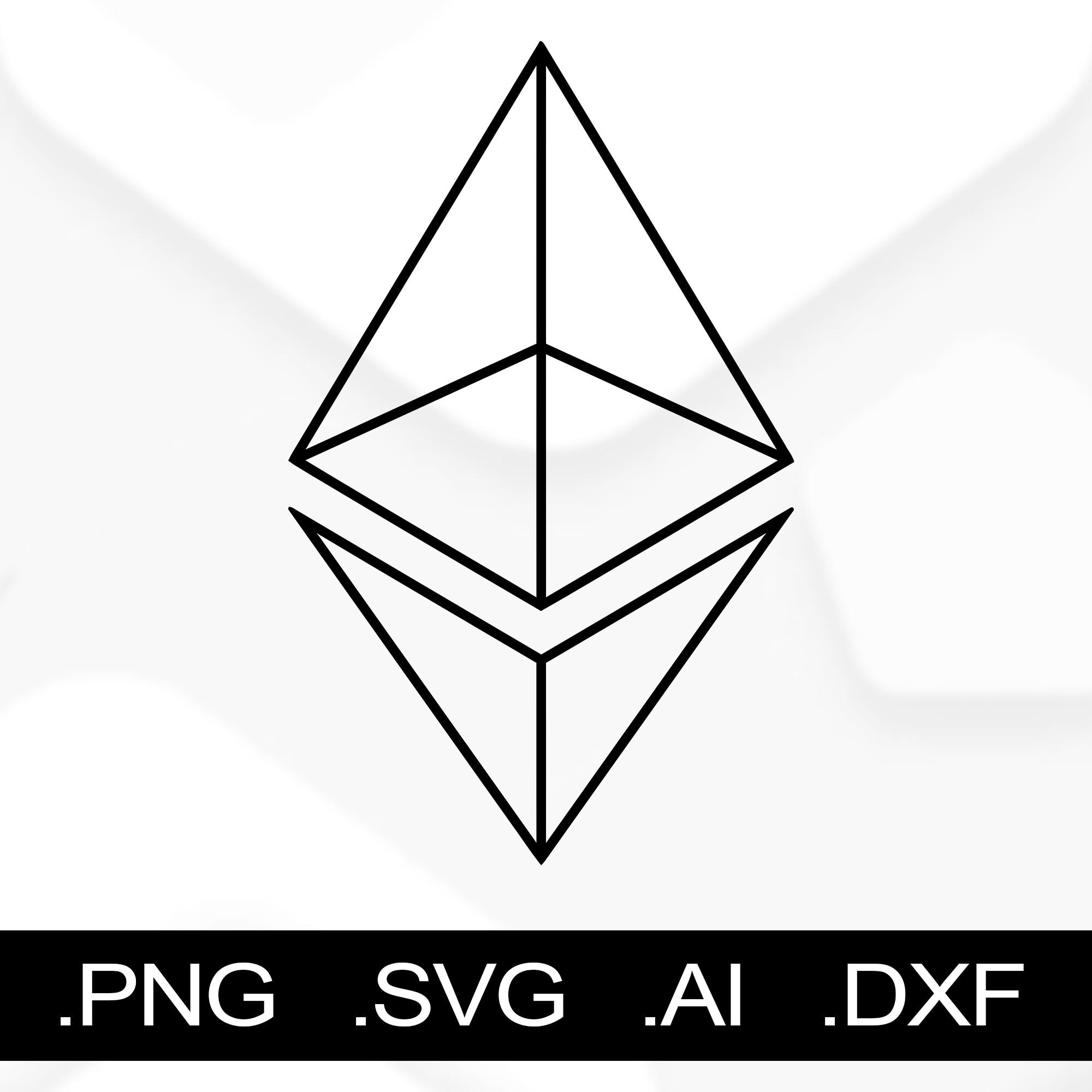 Ethereum SVG PNG Ai DXF Files | Crypto Design for Cricut & Silhouette,  Vinyl Decal, T-Shirt Printing
