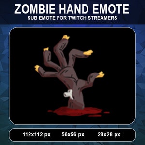 Twitch & Kick - Emote di sottomissione Zombie Hand / Emote di abbonati di Twitch Kick Zombie Halloween