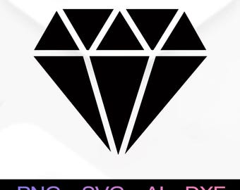 Diamond SVG and PNG Files, Print SVG, Digital Download Cricut Cut Files, diamond Silhouette Cut Files