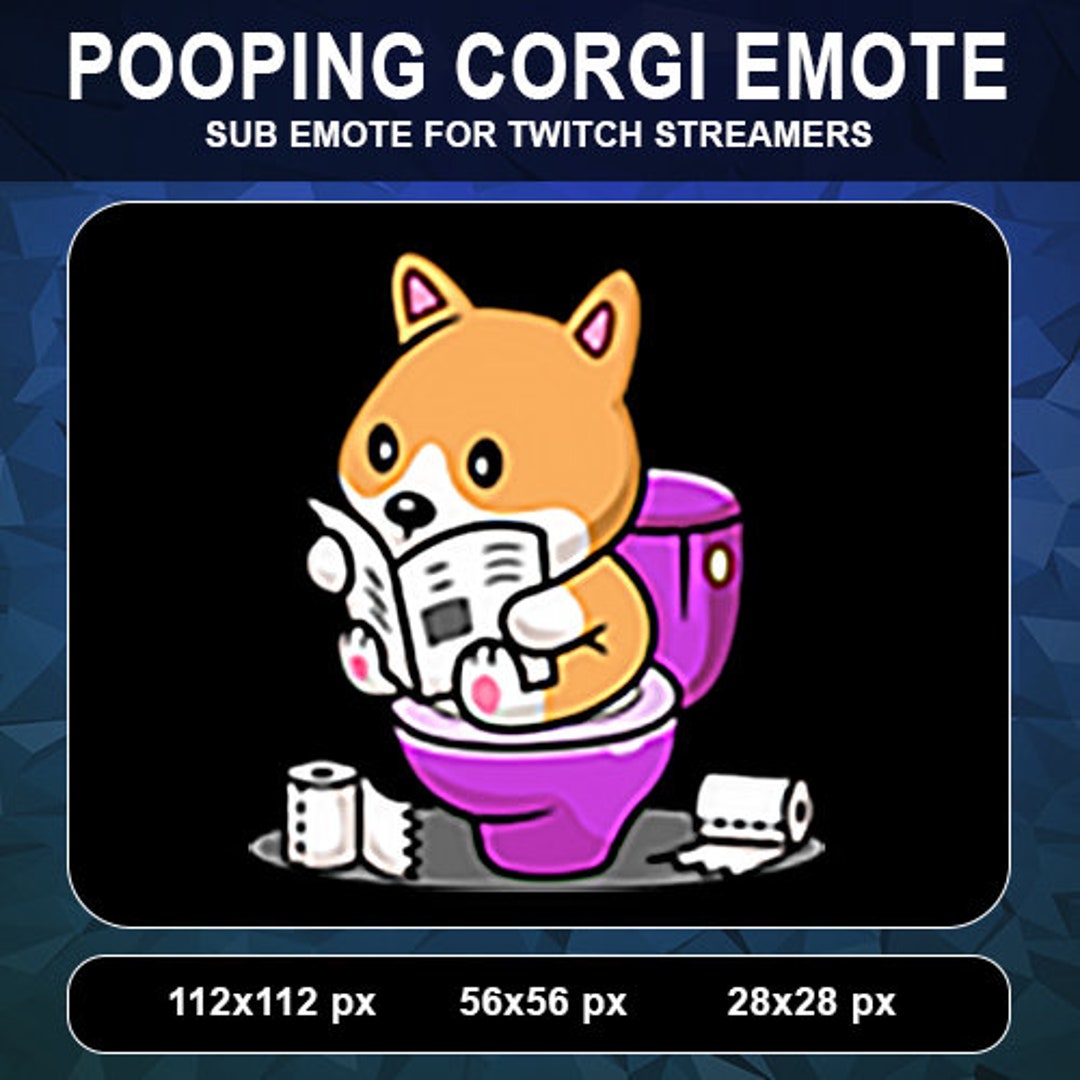 Twitch Kick Pooping Corgi Sub Emote | Twitch Kick Cute Corgi ...
