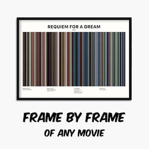 Requiem for a Dream 2000 Film Strichcode Poster Druck, Bild für Bild Kunstdruck Geschenkidee für Filmfan Filmemacher, Individuelles Poster Geschenk