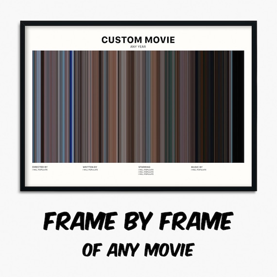 Custom Movie Barcode Poster Print, Any Movie Frame by frame Art Print gift idea for movie fan filmmakers for him for boyfriend original gift