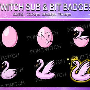 Swan Twitch Sub Badges Subscribers Sub Bit Loyalty Badges