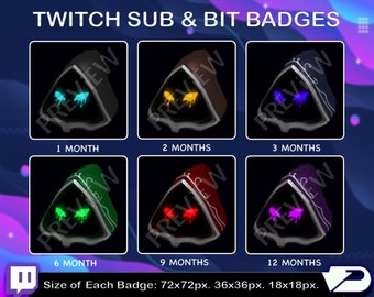 Reaper Sub Abzeichen | Twitch Kick Reaper Abonnenten Loyalität Sub Bit Badges