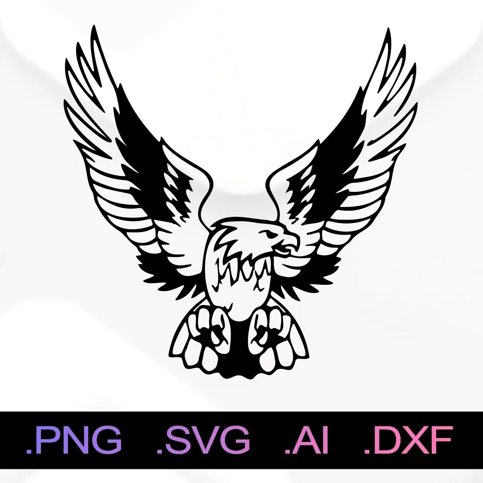 Eagle With Spread Wings SVG and PNG Files, Print SVG, Digital Download ...