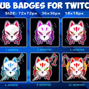 Kitsune Twitch Kick Sub Badges