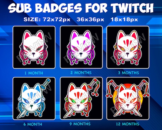 Kitsune Twitch Kick Sub Badges