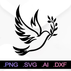 Dove of peace SVG and PNG Files, Print SVG, Digital Download Cricut Cut Files, Dove  Silhouette Cut Files