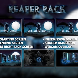 Twitch Reaper Screens Pack Overlays, Twitch Package
