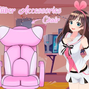 Vtuber Accessory Cute Gaming Chair - Vtuber streamer asset pink cute awesome chair