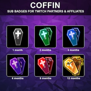 Coffin Twitch Sub Badges Subscribers Halloween Sub Bit Loyalty Badges