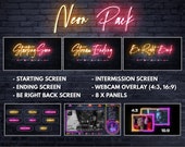 Twitch Neon Pack Overlays, Twitch Package