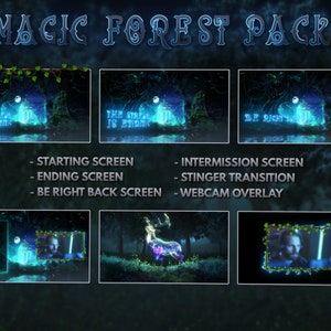 Twitch Magic Forest Screens Pack Overlay Twitch Package