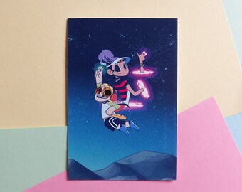 Illustrated Postcard / Illustrated postcard 'Kid Cosmic fanart'