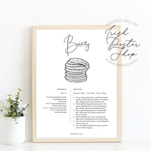 IRISH BOXTY RECIPE - Irish Food Art Poster - Kitchen Print - Kitchen Wall Art - Kitchen Wall Decor - Kitchen Poster - Irish Cuisine Poster