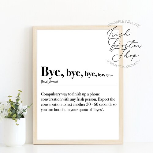 Eejit Definition Print Wall Art Home Decor Slang Print Etsy UK