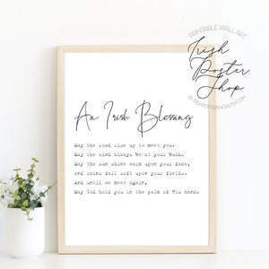 AN IRISH BLESSING poem - Irish Poster - Irish Print - St Patrick&#39;s Day Gift - Paddy&#39;s Day- Irish Home Decor - Ireland Poster - Irish Poetry