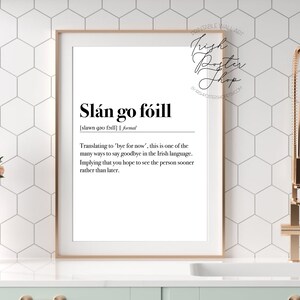 Slan Go Foill Irish Language Poster - Room Decor Home Living Minimalist ...