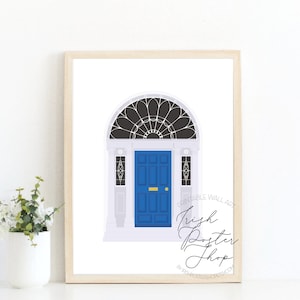 Dublin Doors - Georgian Front Door - Custom Family Home Gift - Door poster - Antique Doors - Irish Posters - Personalised colour - Door