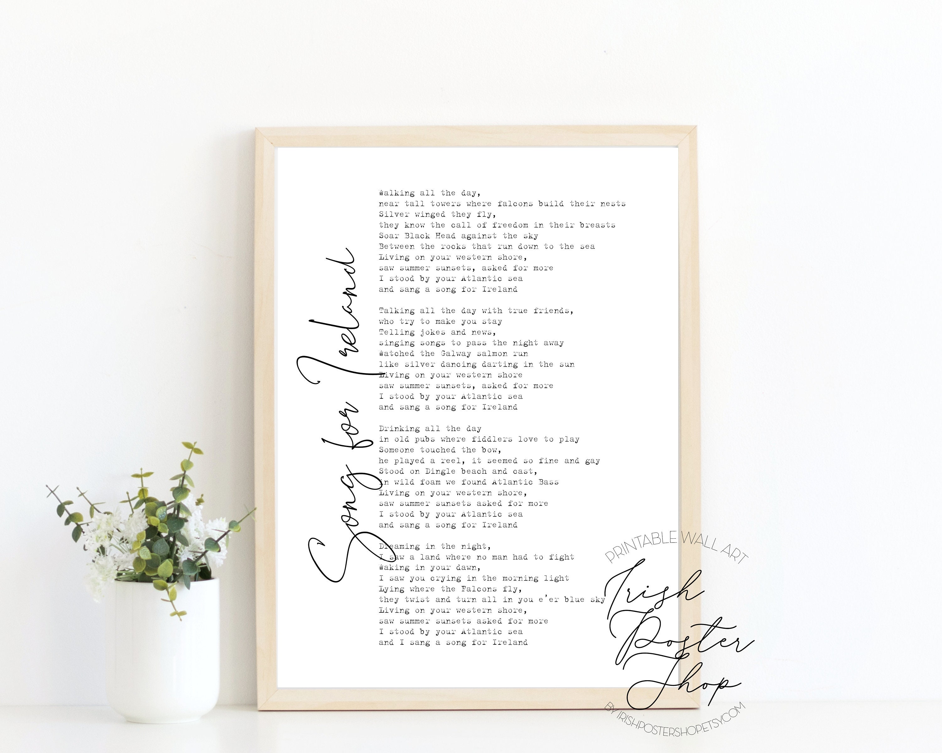 Enya Only Time Vintage Heart Song Lyric Music Poster Print - Song Lyric  Designs