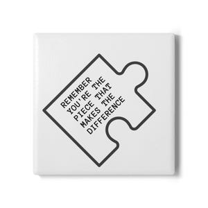 Inspirational Puzzle Piece Ceramic Coaster: Motivational Home Decor