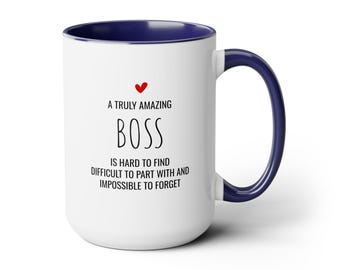 Personalizable Boss Appreciation Gift - Ceramic Coffee Mug - 11oz & 15 oz Two Tone Accent Cup