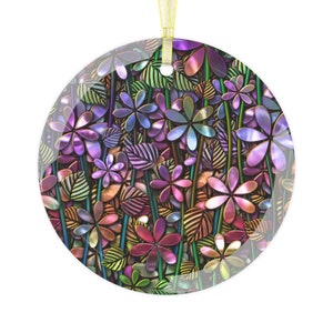 Colorful Floral Ornament - Stained Glass Print - Available In Glass & Ceramic Options