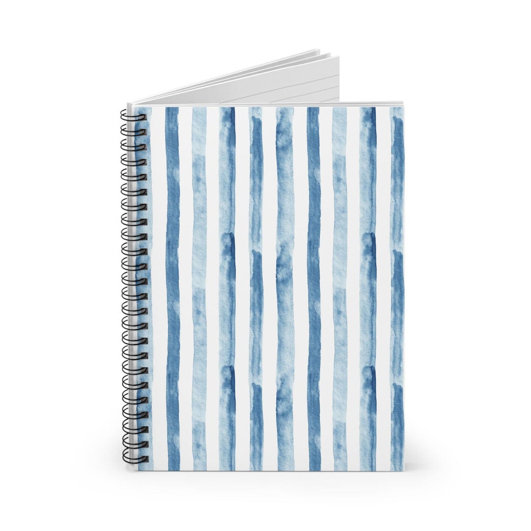 Spiral Notebook: Blue Stripes, Ruled Pages - Minimalist Boho Style - Etsy
