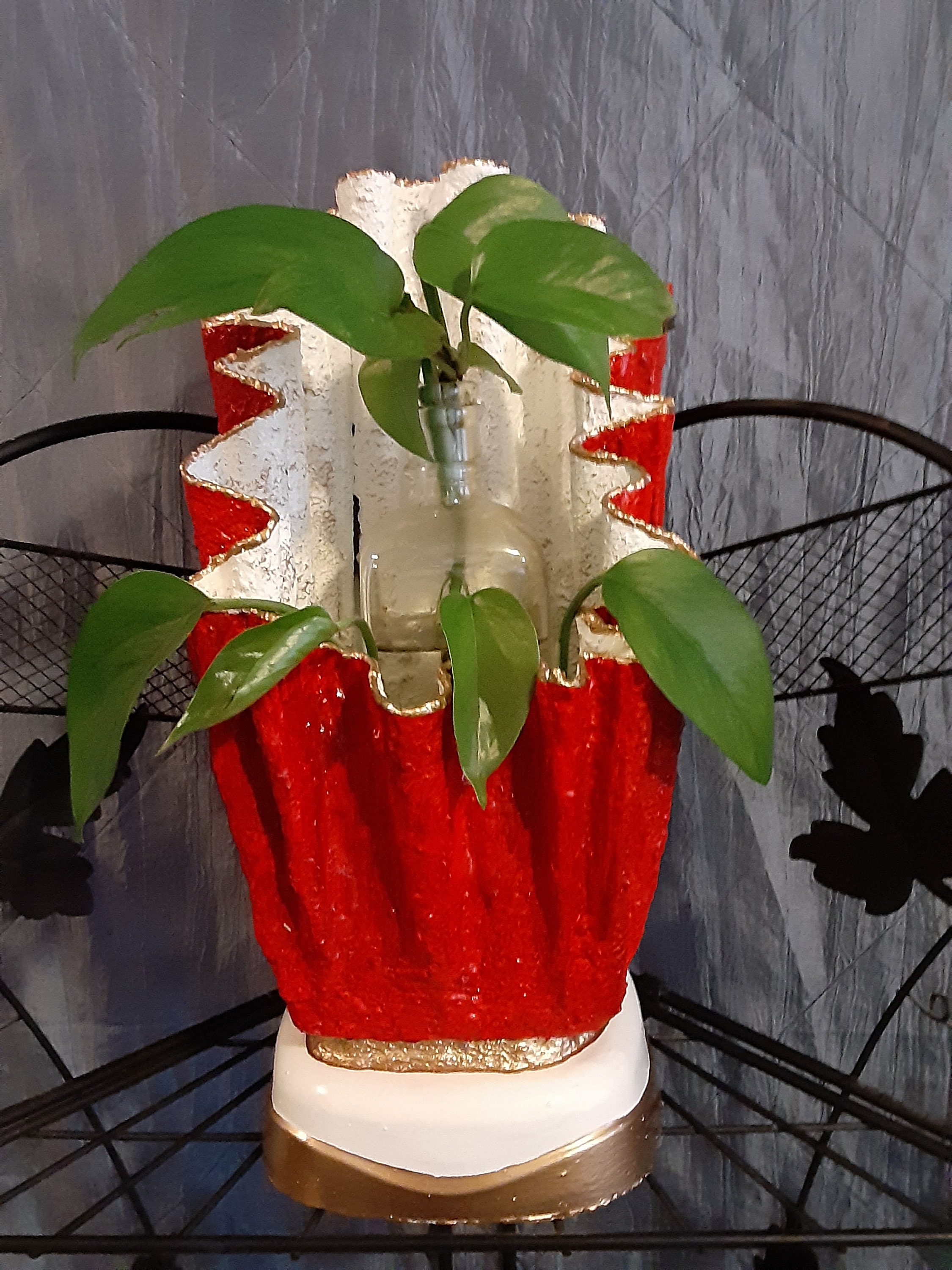 Hand made and painted concrete flower pots Etsy