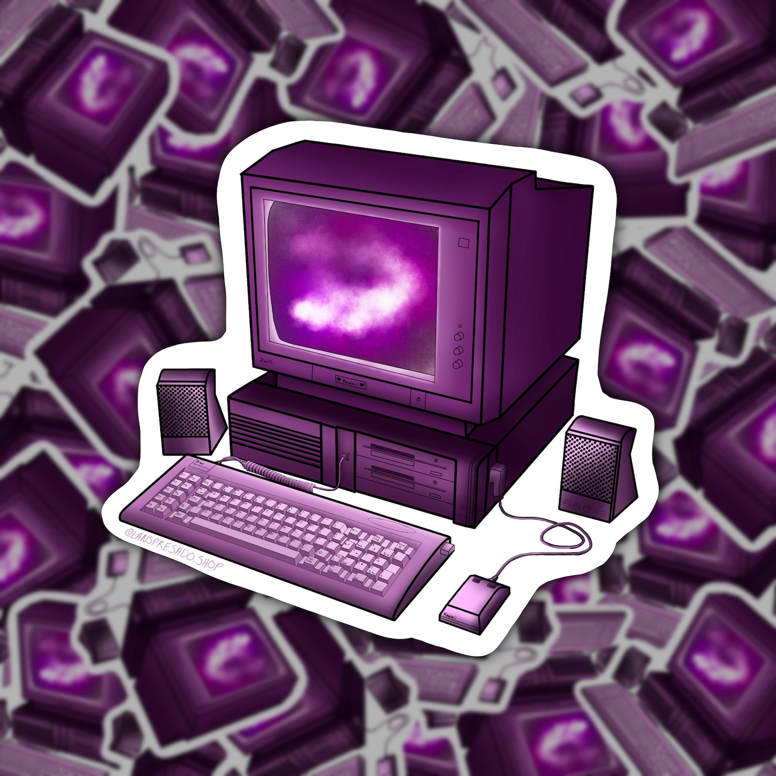 Retro Computer Sticker/computer Decal - Etsy
