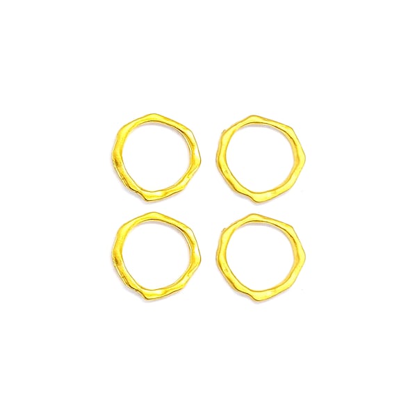 4 Pcs Organic Shaped Matte Gold Plated Hollow Findings, Hollow Connector (17mm - Lenght 0.66'')