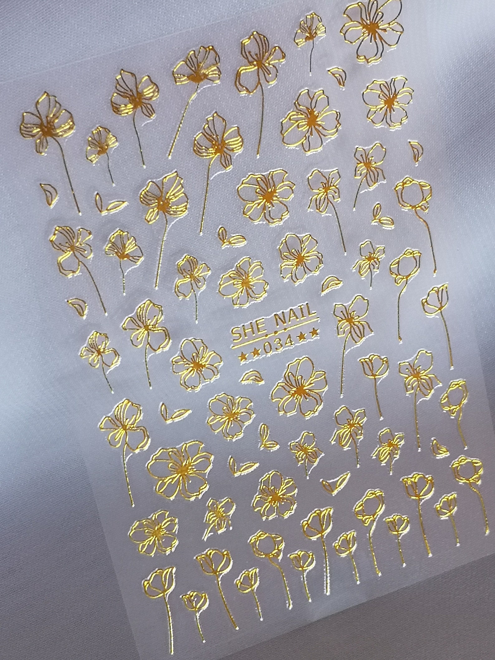 Nail sticker nail design nail art sticker flowers in gold | Etsy