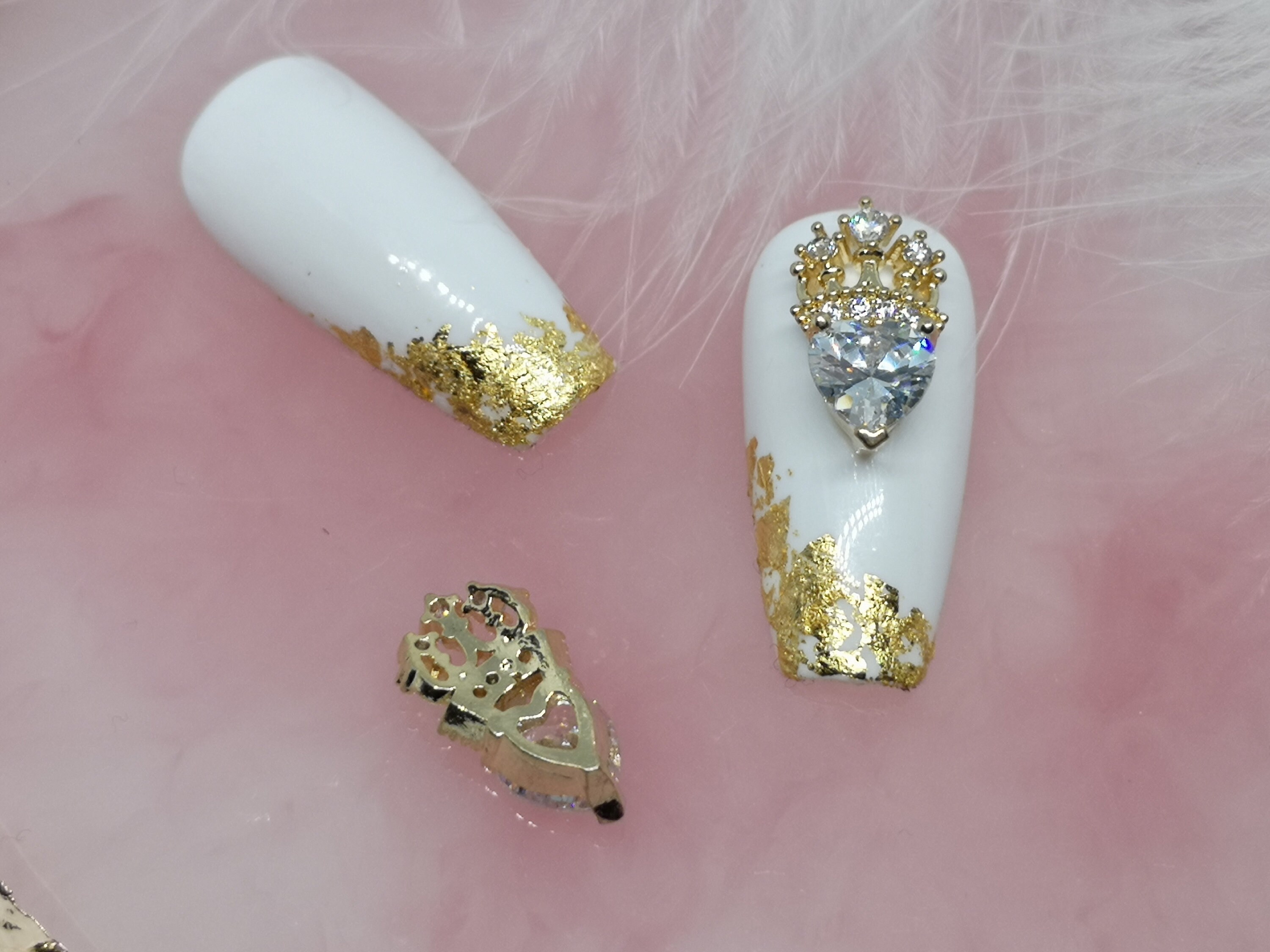 2 Piece Charm Nail Jewelry Nail Art Nail Design Rhinestone Etsy