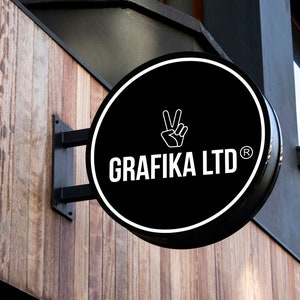 Custom Outdoor Blade Sign | Double-Sided Wall-Mounted Panel | Vinyl Logo | Branding panel | Storefront sign | Express Delivery
