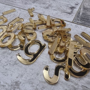 Gouden spiegelletters | 3D-acryluitsparingen voor branding, decoratie en bewegwijzering | Glanzende afwerking | Aangepaste tekst beschikbaar