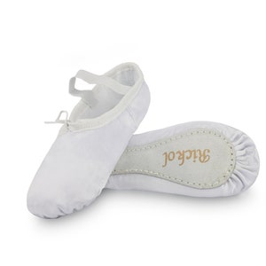 SATIN Adult Ballet Dance Shoes. Full Sole. Wedding Flower Girl Gymnastics Dance Slippers White