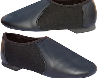 Black Leather Split Sole Dance Stage Jazz Jive Cerco Practice Modern Shoes By Katz Dancewear
