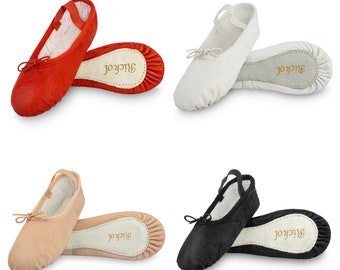 LEATHER Adult Ballet Shoes. Full Sole. Dance Gymnastics Yoga Shoes