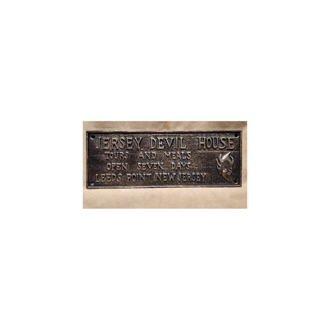 Jersey Devil House Cast Iron Plaque Leeds Point New Jersey Pine Barrens Supernatural Folklore