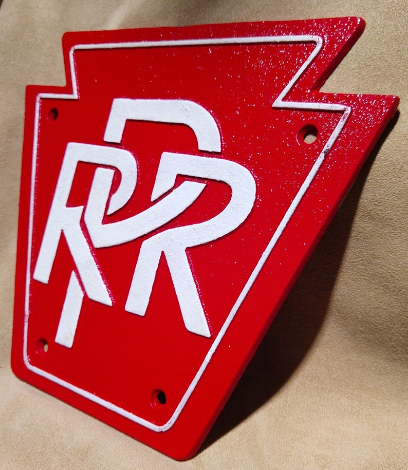 Cast Iron PRR Plaque ~ Pennsylvania Railroad Sign ~ Train Railway Depot ...