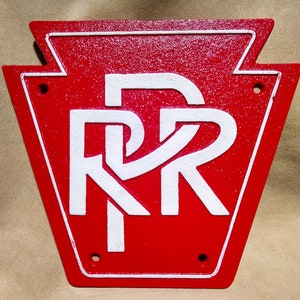 Cast iron PRR plaque ~ Pennsylvania Railroad sign ~ train railway depot memorabilia