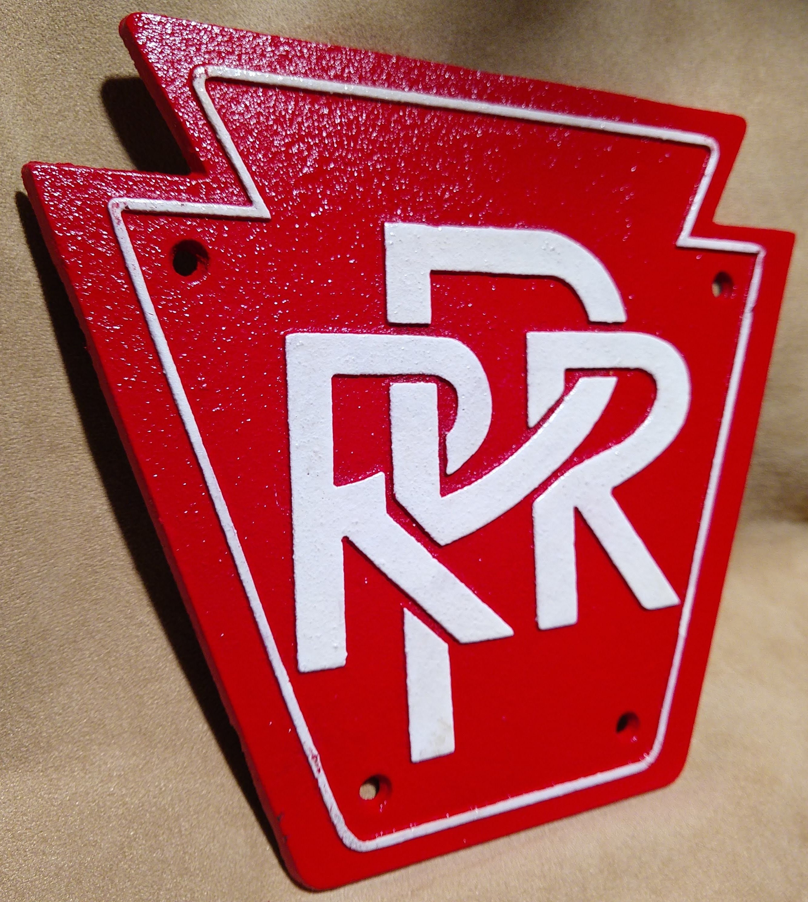 Cast Iron PRR Plaque ~ Pennsylvania Railroad Sign ~ Train Railway Depot ...