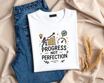 Progress Not Perfection SVG: Mental Health Positive Affirmation (Digital Download)